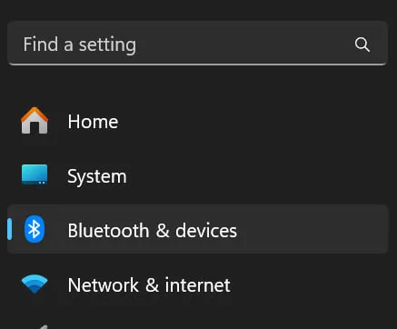 Bluetooth & devices in Windows Settings