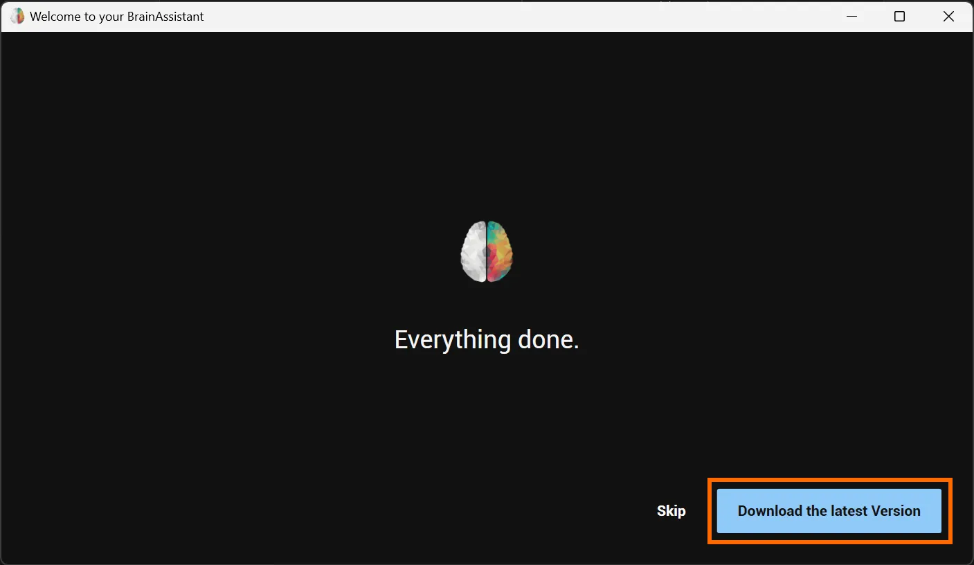 Prompt to download the latest version