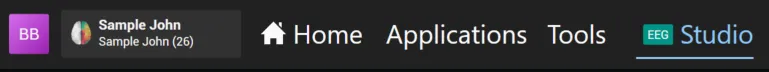 Studio button in the top bar