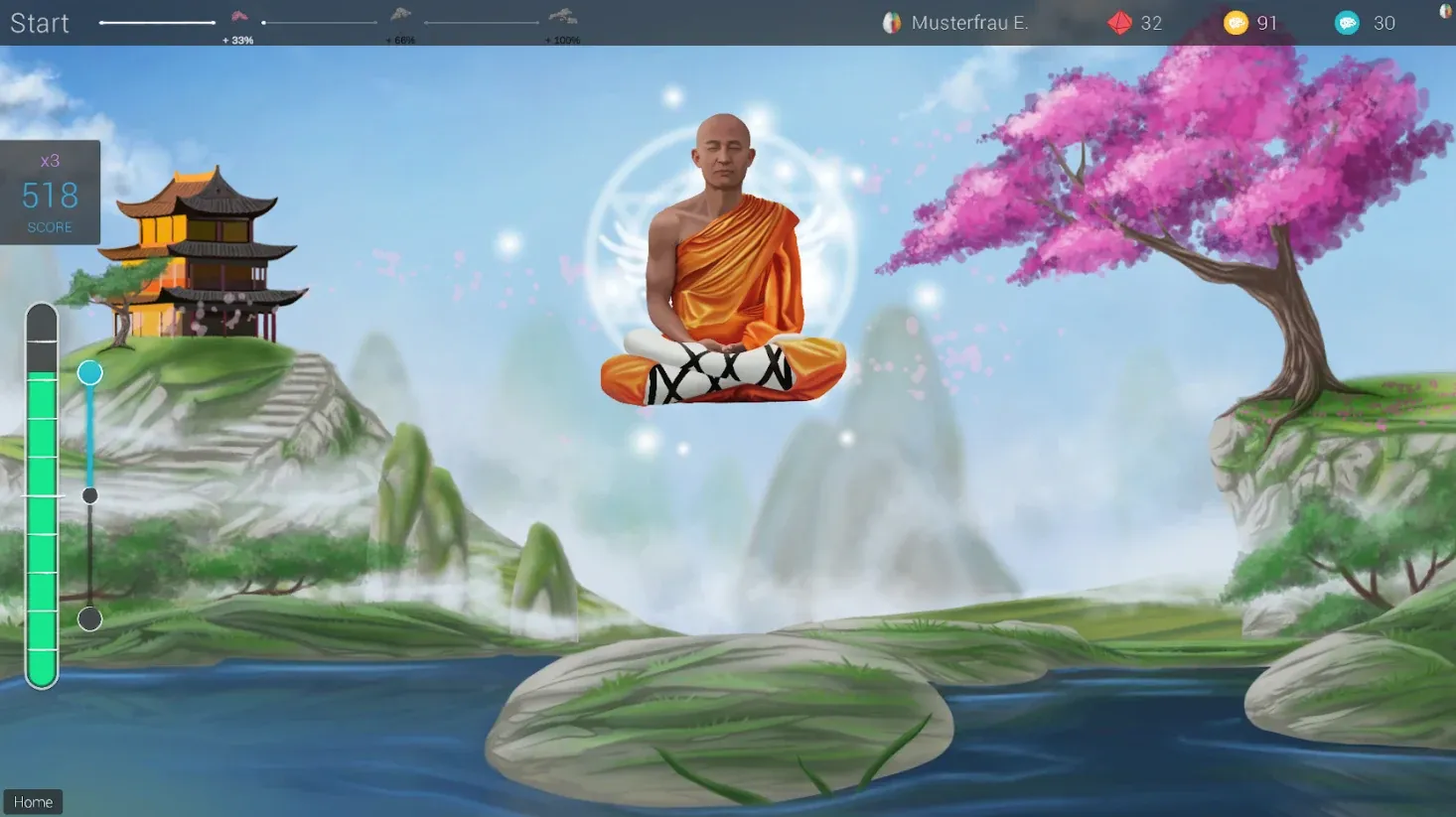 Positive special event: golden sparks around the figure