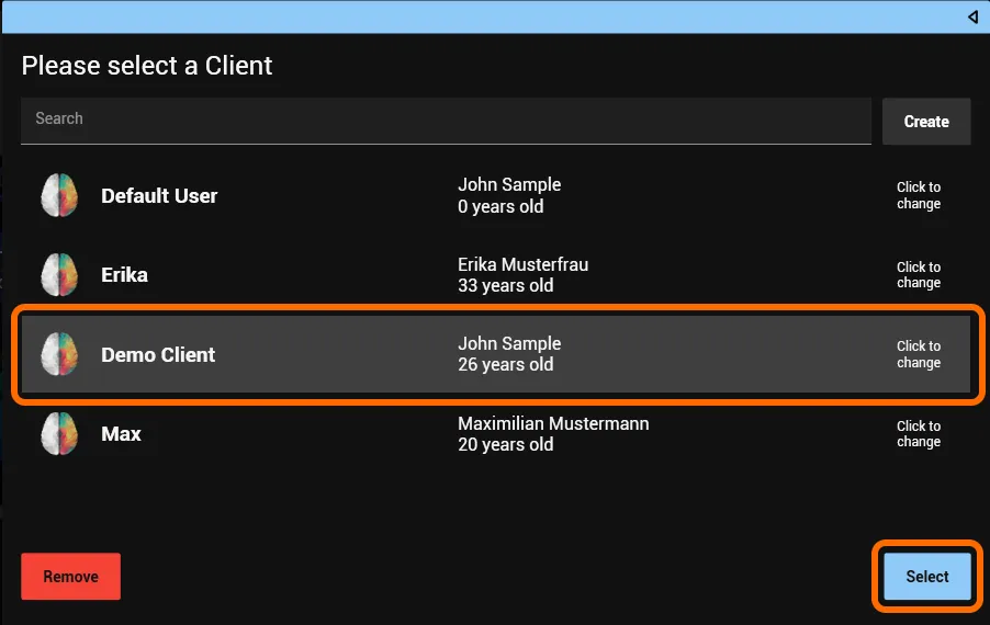 Client search