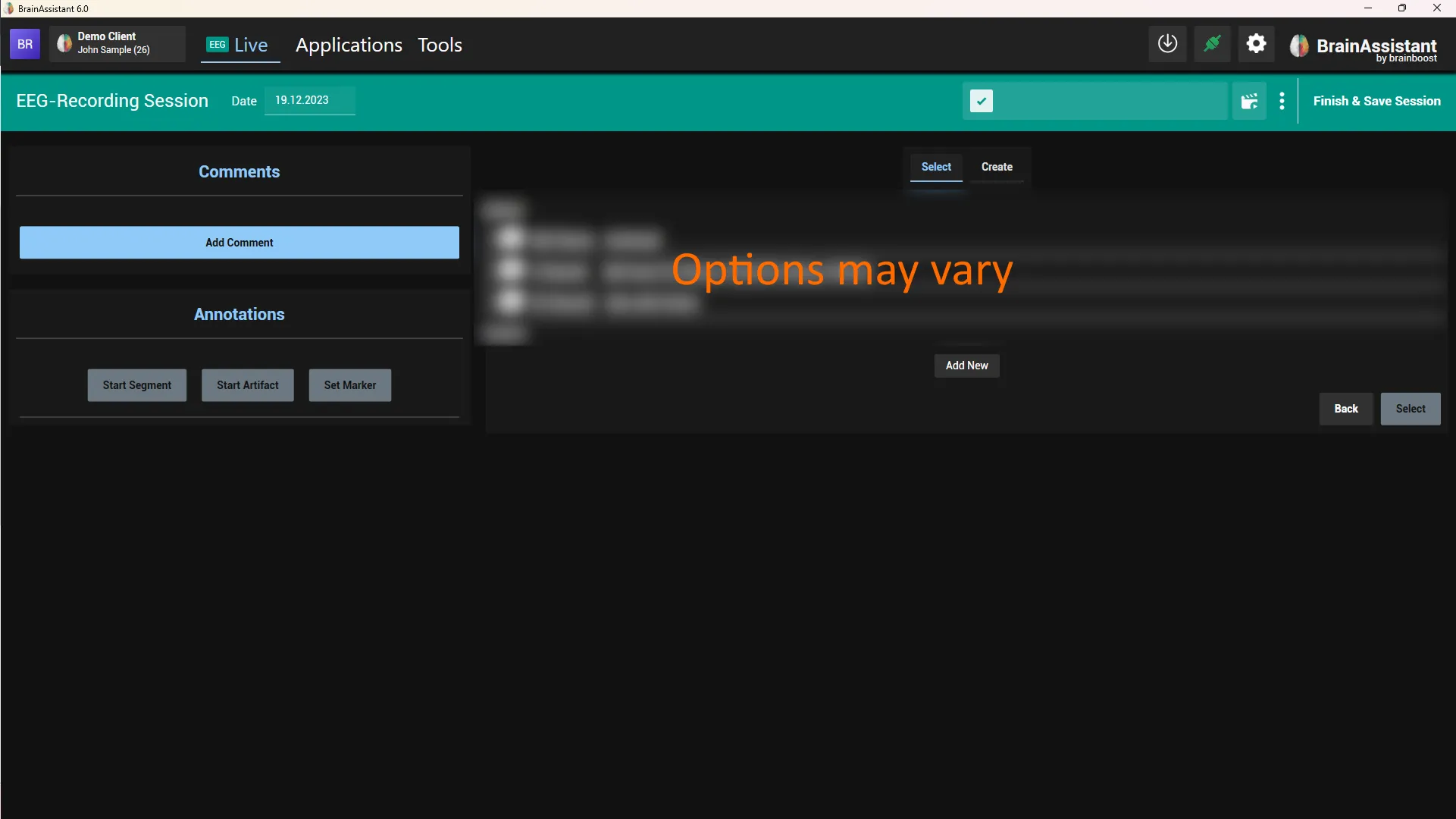 Cap and channel setting selection