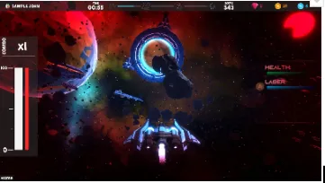 Positive feedback: the shuttle fires its laser