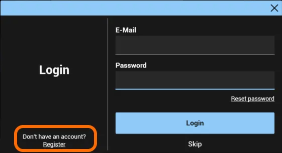 Register button