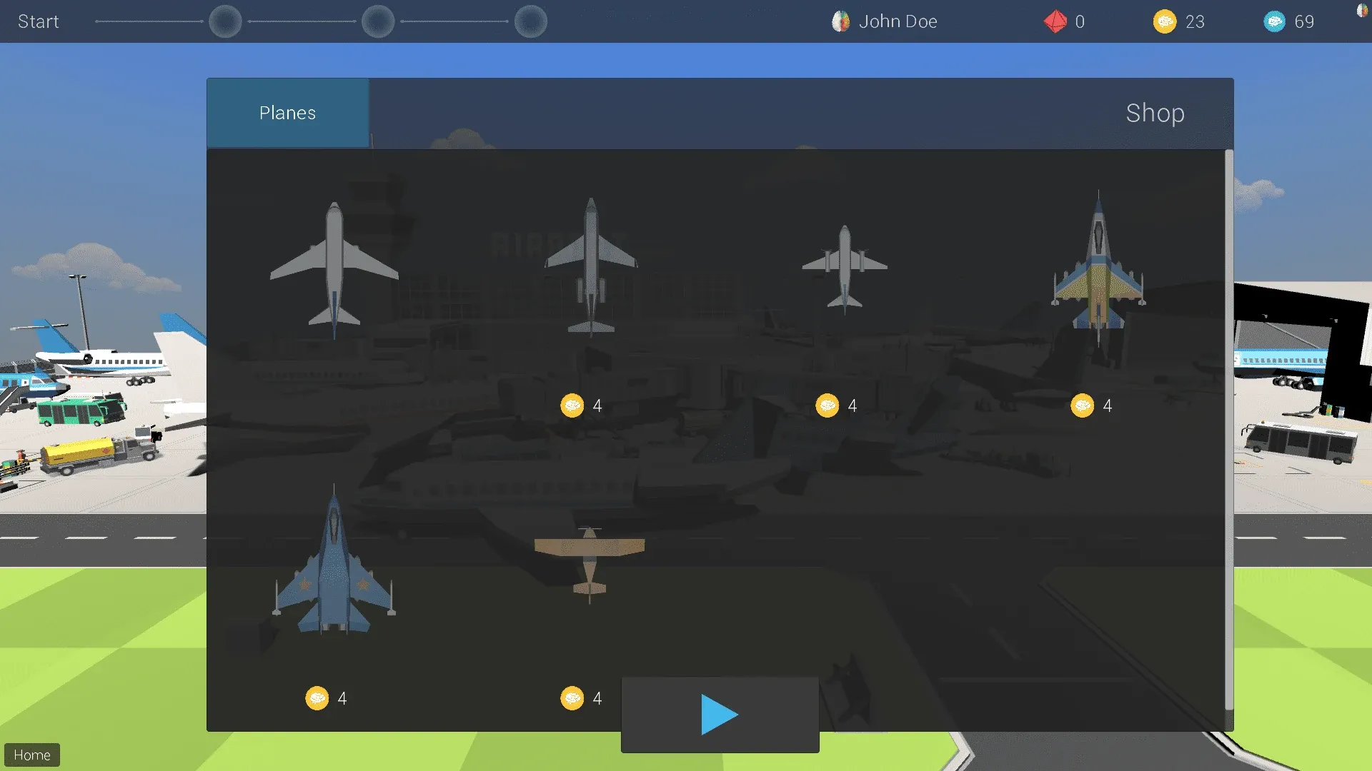 Flight Map shop with planes