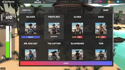 Pirate-Islands-Shop mit Charakteren