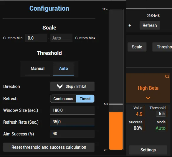 High Beta set to automatic threshold