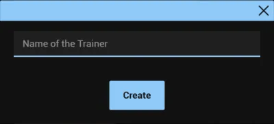 Trainer name dialog