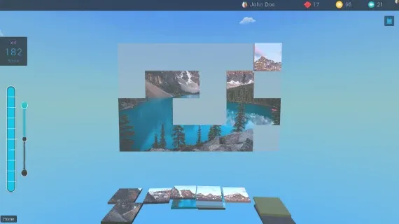 Puzzle progress: the picture fills up
