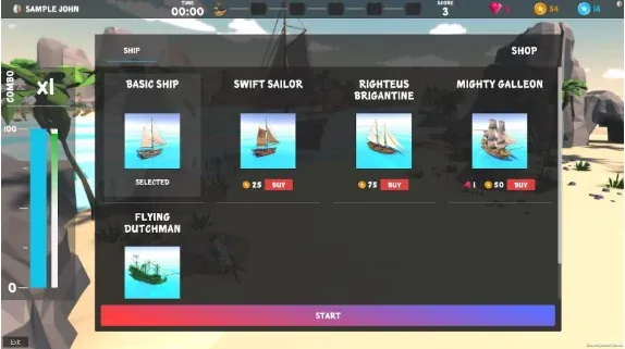 Seven Seas shop with ships