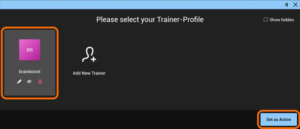 Set the trainer as active