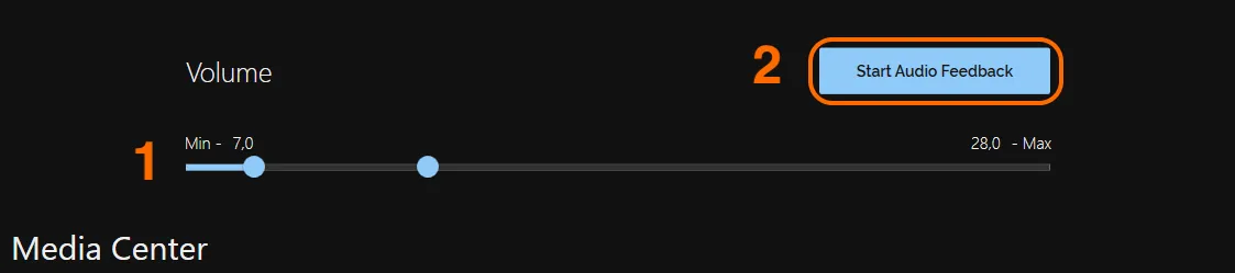 Start Audio Feedback button