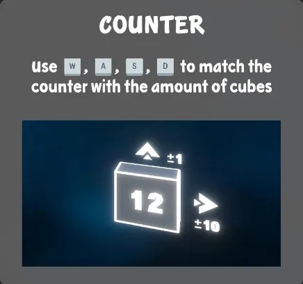 Cube Count, keyboard: counter