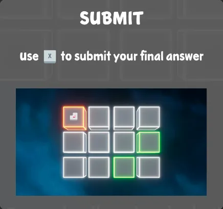 Memory Challenge, keyboard: submit