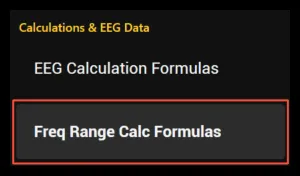 Freq Range Calc Formulas entry