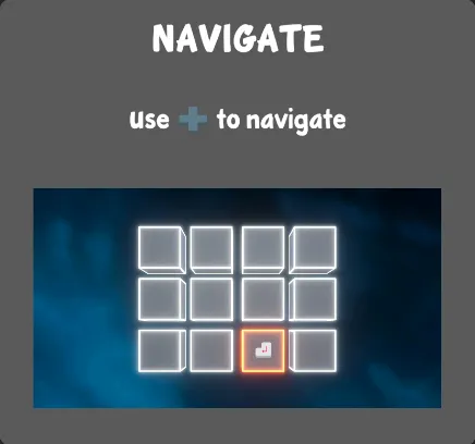 Memory Challenge, controller: navigate