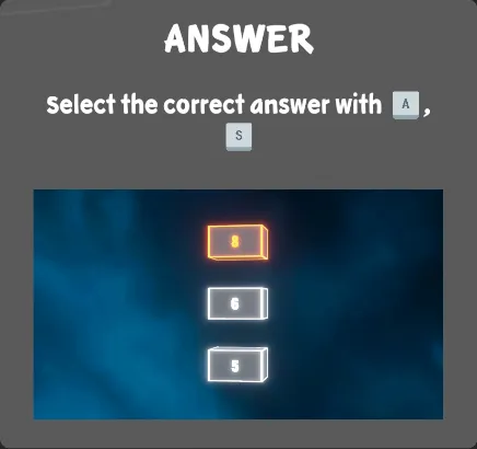 Speed Math, keyboard: answer